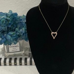NWT Open Heart Necklace 18K Gold Filled